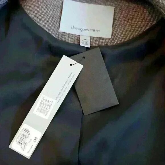 NWT Classiques Entier Wool Blazer Suit Jacket Gray Brown Color Size 8 Petite - Picture 4 of 8